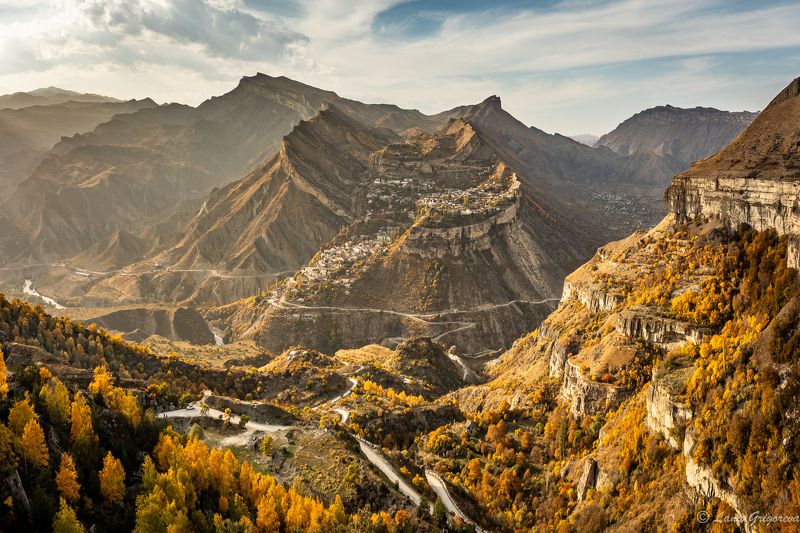 Пейзаж , Дагестан, горы, закат, осень *** фото превью