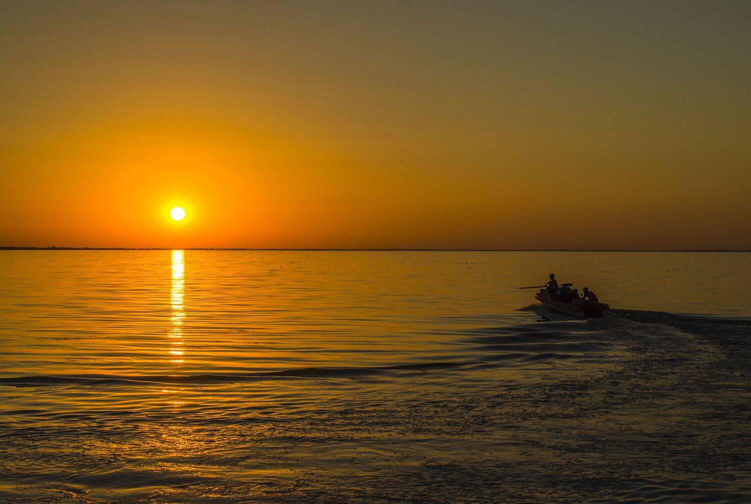 пейзаж, вода, море, закат, небо, волны, яхта, лодка, Евгений Каримов