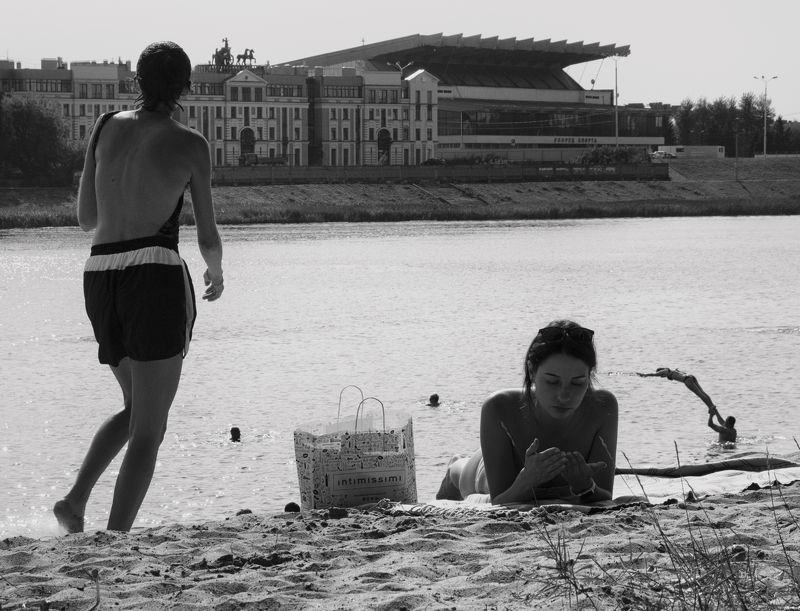 Monochrome, Black and white, Tver, Street, Russia Beach pleasures фото превью