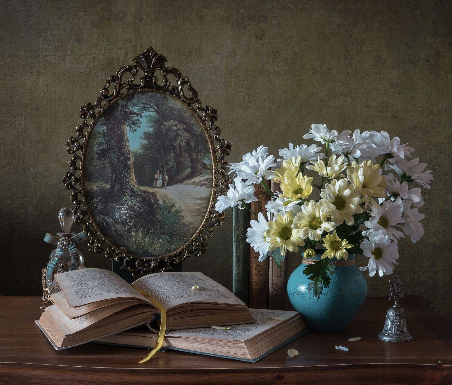 букет хризантем, картина, книги, стихи, классика, очень, Галина Тришина