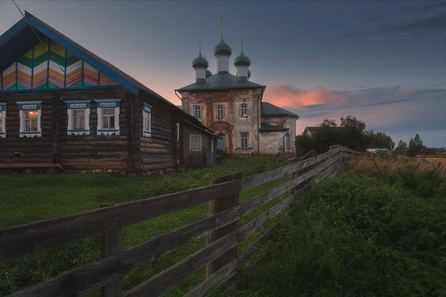 кенозеро, север, вечер, закат, храм, погост, церковь, архангельская область, домик в деревне, Дмитрий Шишкин
