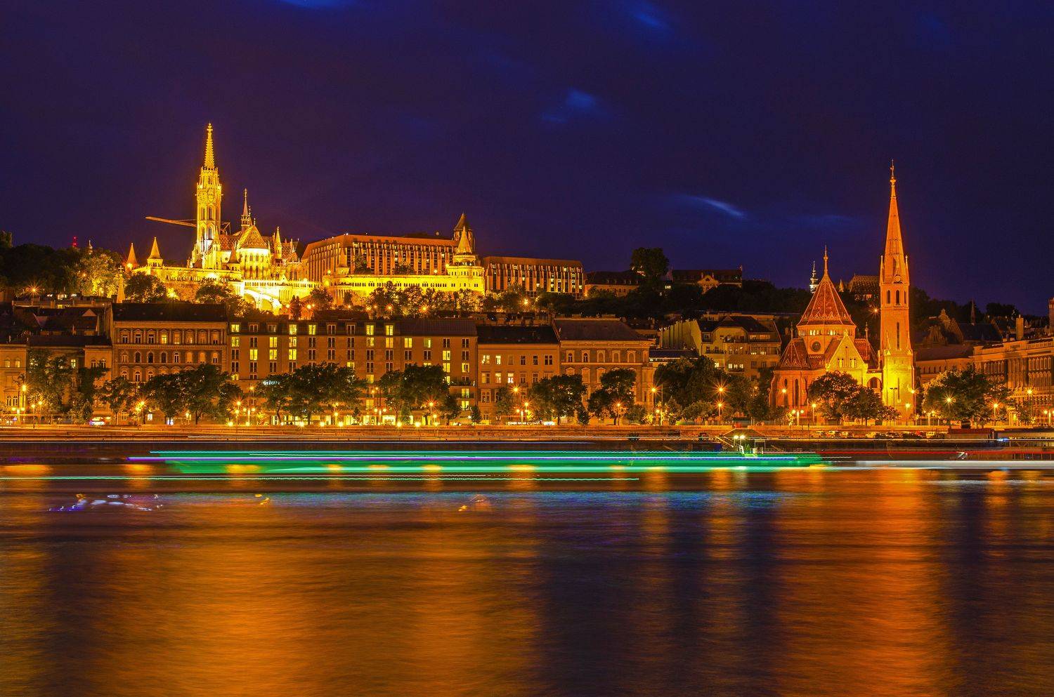 будапешт, венгрия, дунай, река, ночь, огни, иллюминация, свет, Евгений Каримов