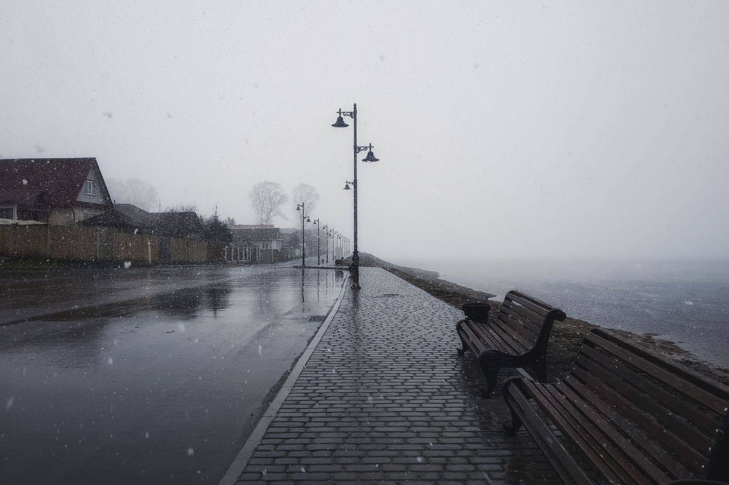 снегопад, набережная, улица, Евгений Сальников