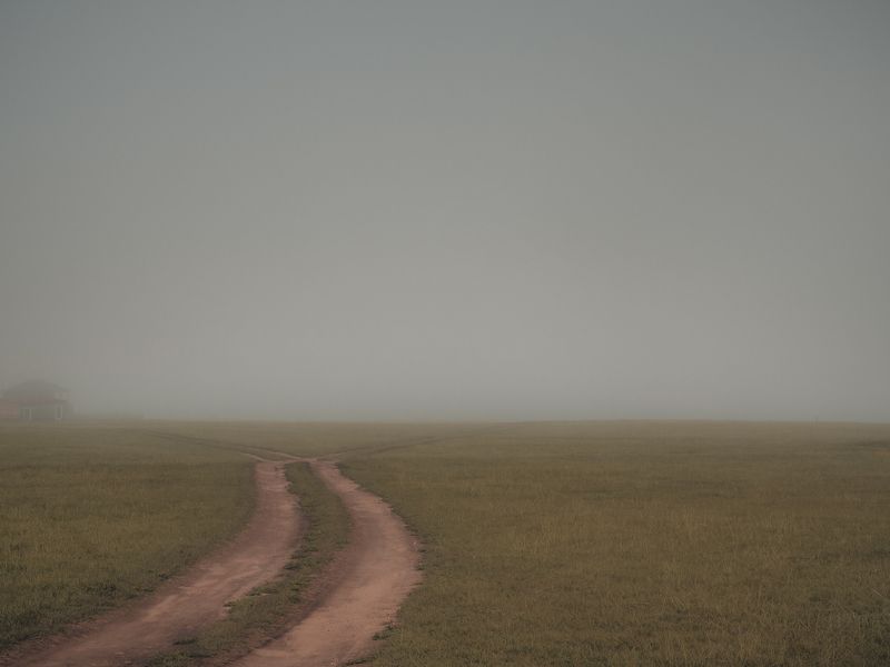 пейзаж, байкал, ольхон, туман, дорога Дорога фото превью