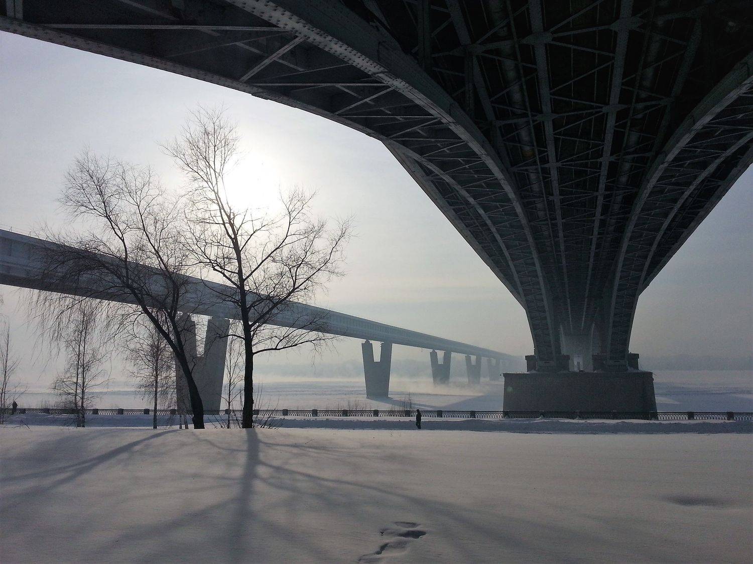 город,новосибирск,мост,река,солнце,зима,мороз, Галина Козлова