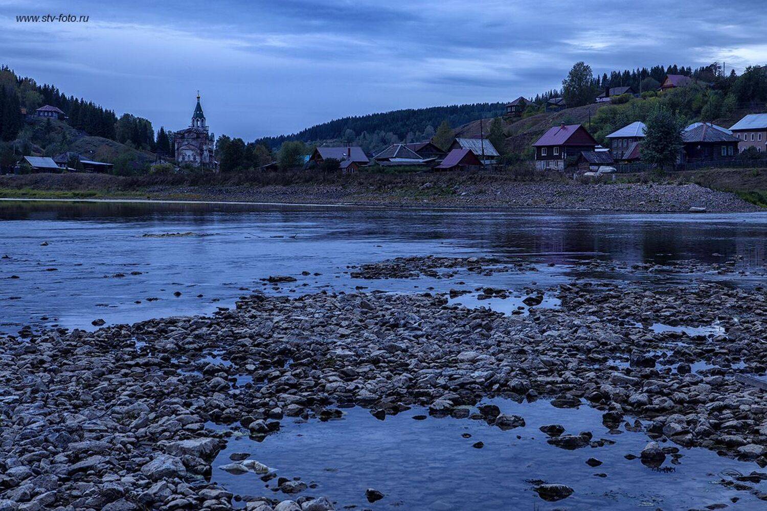 пейзаж, природа, река, лодки, утро, рассвет, туман, деревня, старина, кын, Sokolova Tatiana