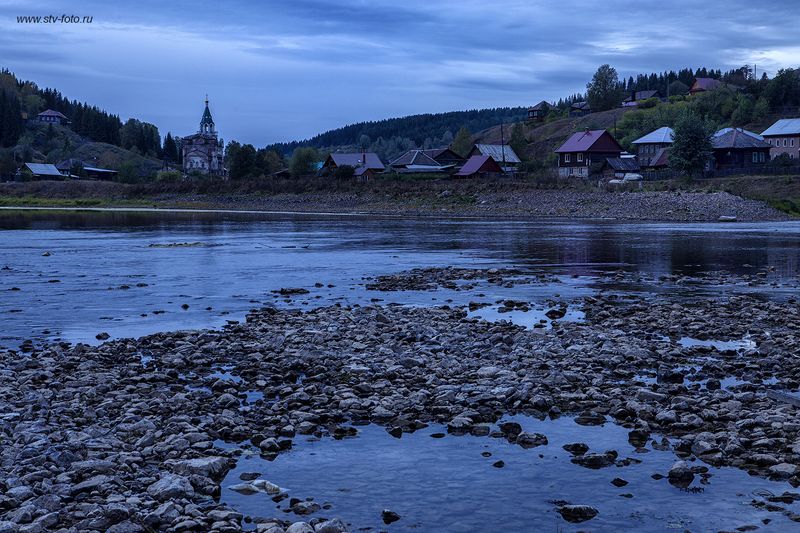 пейзаж, природа, река, лодки, утро, рассвет, туман, деревня, старина, кын Сумерки фото превью