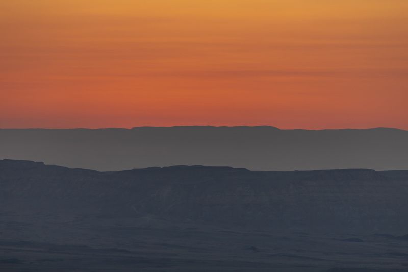 sunrise, mountains, layers, landscape, nature, israel morning on crater фото превью