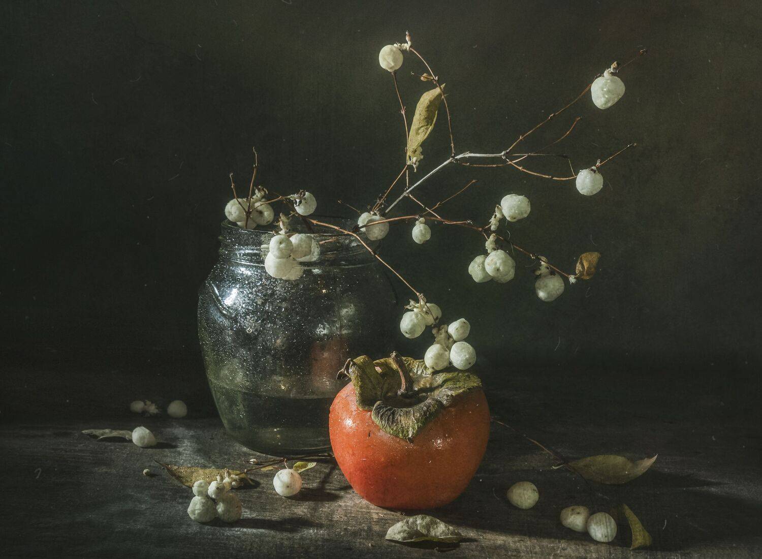 хурма, банка, веточки, снежноягодник, время, Владимир Володин