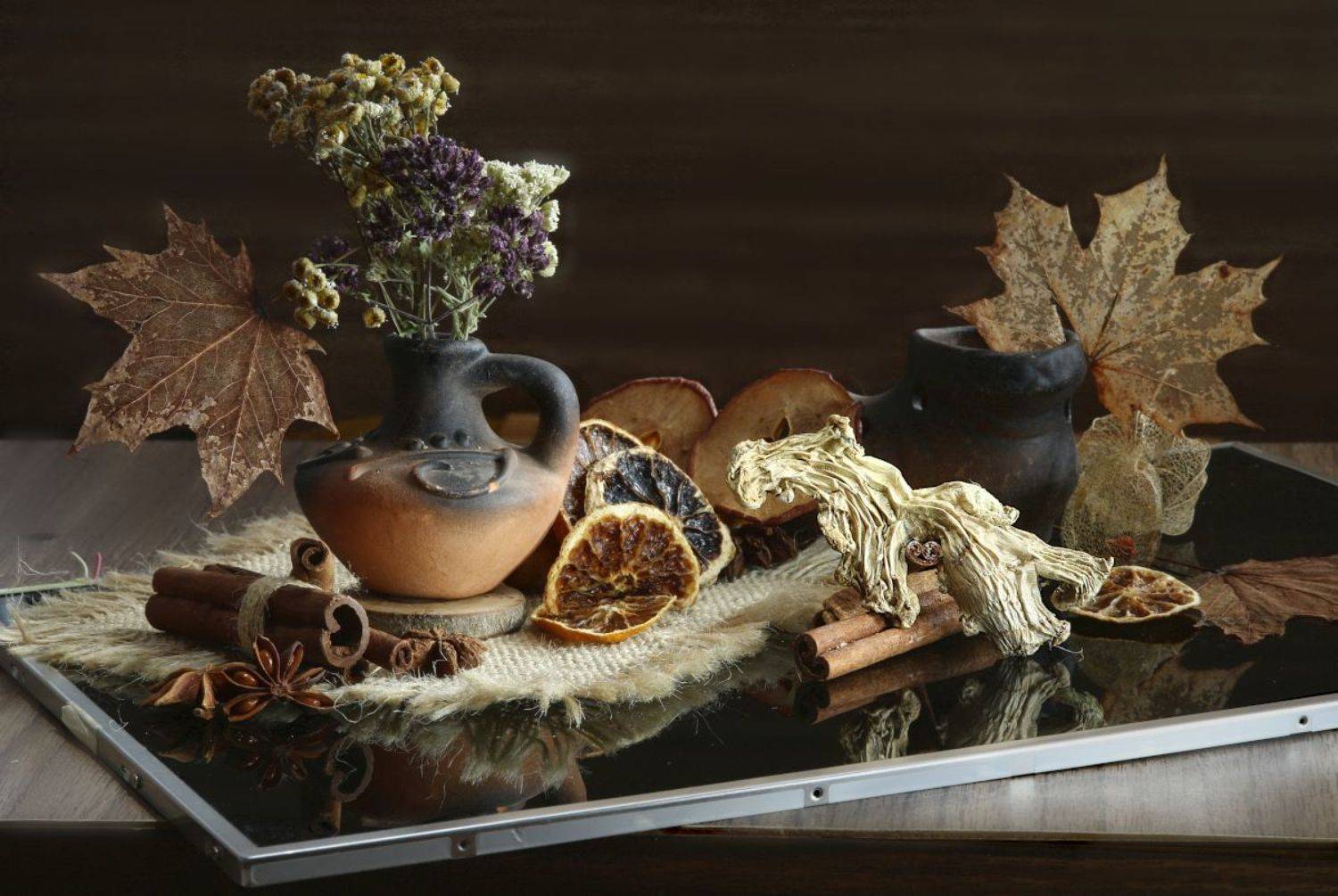 букет, физалис, сухохрукты, имбирь, листья, специи, Шруб (Беляева) Татьяна