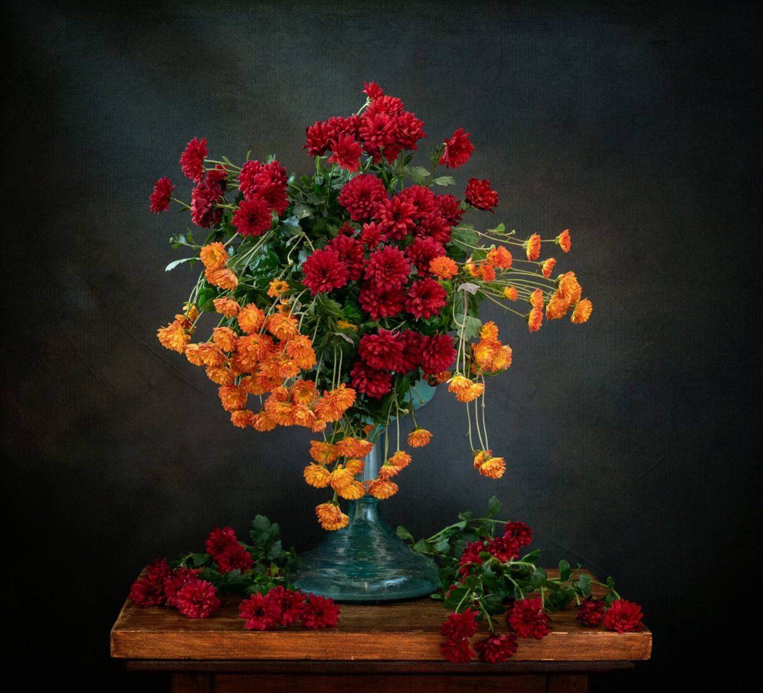 натюрморт, цветы, хризантемы, Оля