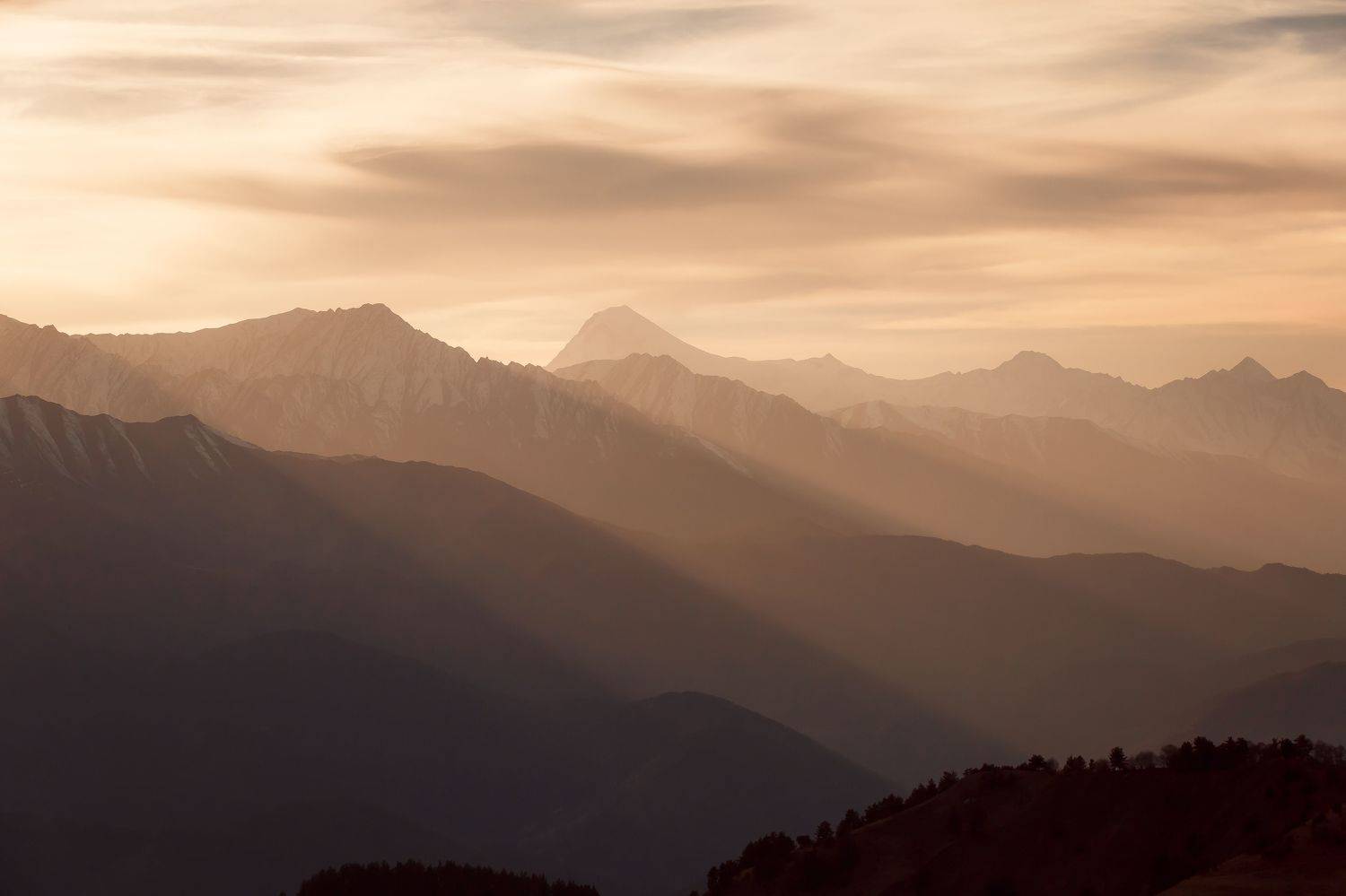 пейзаж, закат, горы, ингушетия, Евгений Шивцов