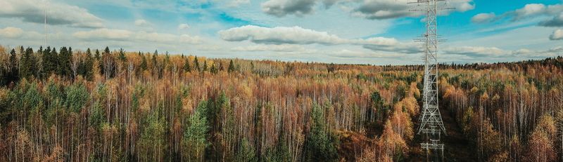антенна, антенны, деревья, небо, облака, осень осень в самом разгаре фото превью
