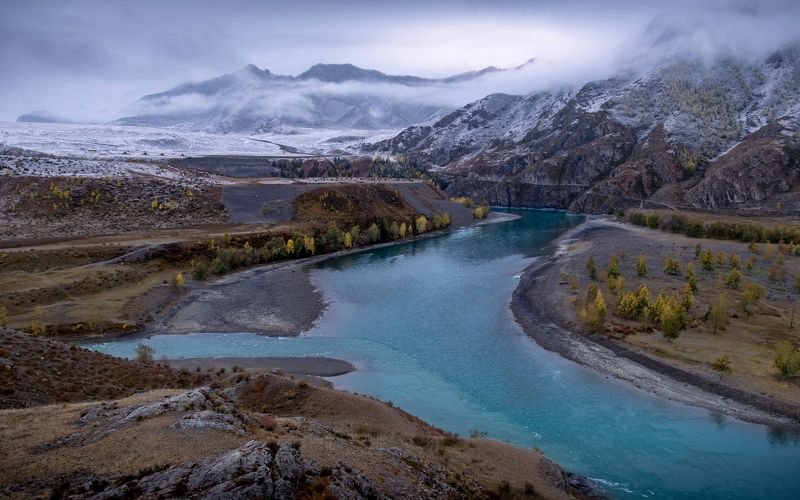 алтай, чуя, катунь, река, горы, river, mountains, чуй-оозы, туман, облака, осень, пейзаж, природа, нд, fujifilm xt3, фототур на алтай, золотой алтай нд, золотой алтай Чуй-Оозы фото превью