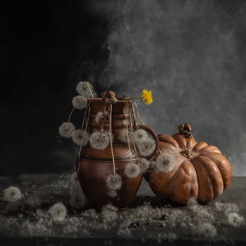 #натюрморт #still_life Натюрморт с одуванчиками и улитками фото превью