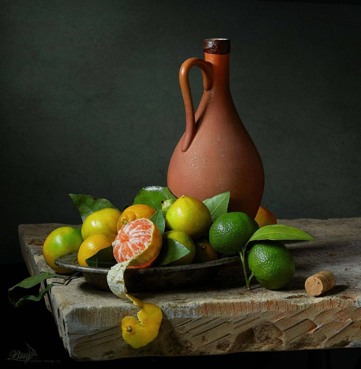 мандарины, кувшин, Виктор Бриг