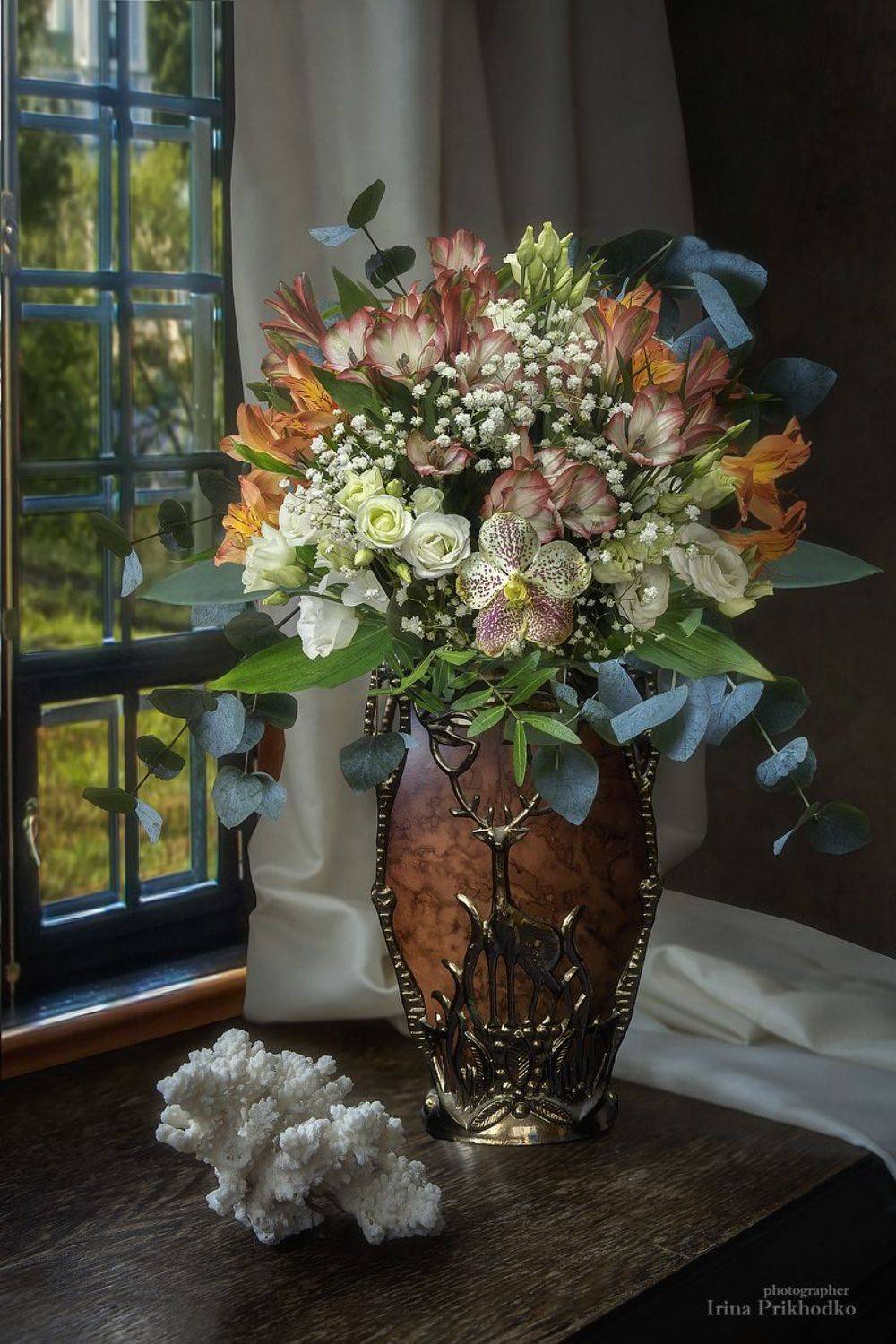 натюрморт, кораллы, цветы, букеты, интерьер, Ирина Приходько