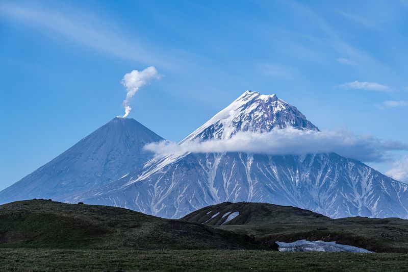 камчатка, вулкан, ключевская сопка, volcano, kamchatka Вулканы Ключевская сопка и Камень фото превью