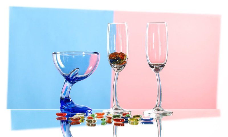 Бокал, Натюрморт, Отражение, Стекло, Студия  фото превью