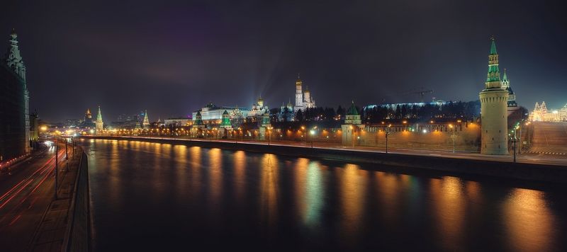 Архитектура, Город, Городской пейзаж, Москва, Ночь, Экстерьер Night City View. Return to Moscow. фото превью