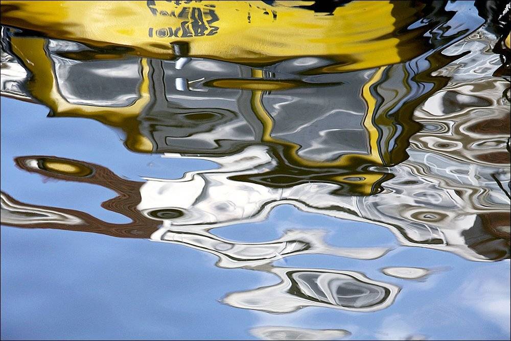 амстердам, канал, вода, лодка, отражение,, Victor Pechenev