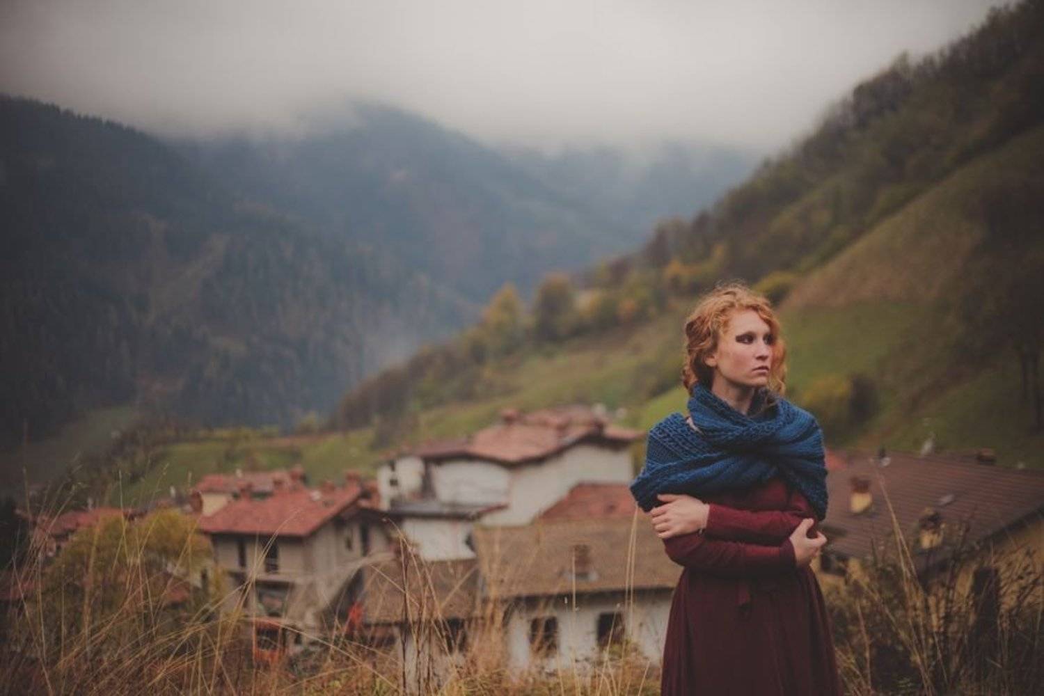 Girl, Mountains, Wind, Горы, Девушка, Природа, Туман, Svetlana Cozlitina