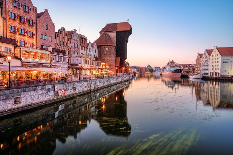 architecture, blue, bluehour, city, cityscape, dusk, fotografia, gdańsk, landscape, lanterns, nikon, outdoors, photography, poland, polska, promenade, reflection, river, ships, tamron, water, d750, motława, tullusion, nisi, nisinaturalnights, docks Succession of Lights фото превью