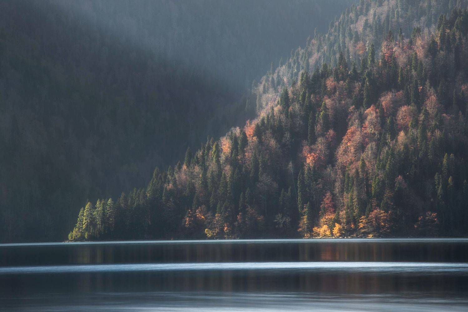 рица, абхазия, осень, озеро, горы, свет, Павел Ващенков