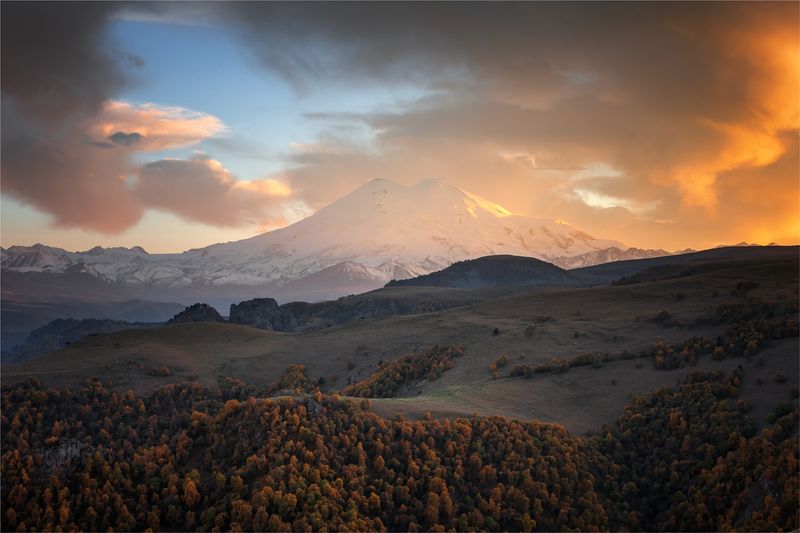эльбрус, горы, кавказ, canon, закат, небо, джилы-су Краски заката.. фото превью