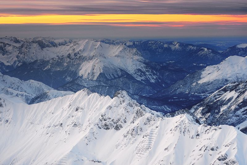 Sunset in Alps фото превью