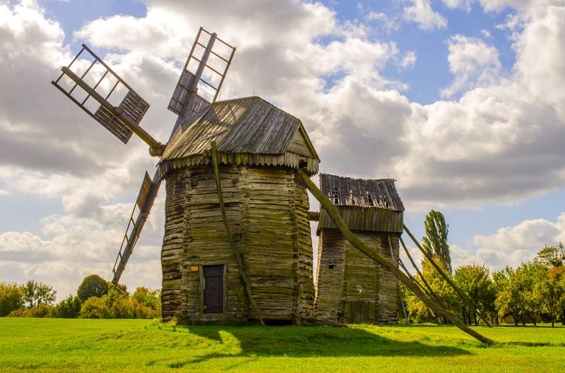 ветряки, мельница, ретро, винтаж, архитектура, деревянное Ветряки фото превью