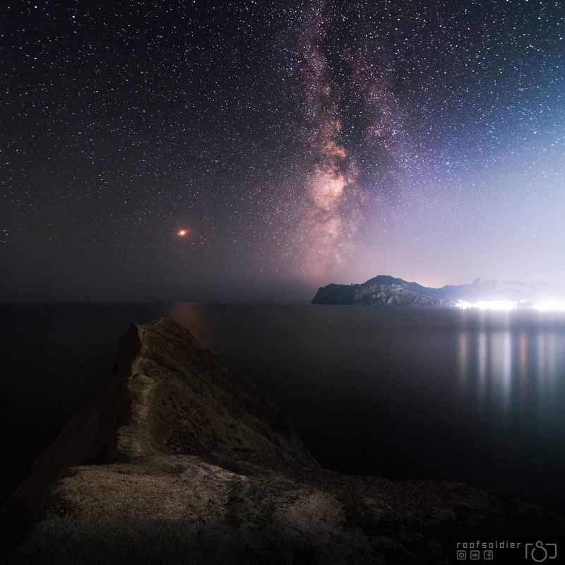Landscape, night, stars, milkyway, astrophotography, crimea, ukraine, sea, sky, nightsky, mount, nature Мыс Хамелеон фото превью