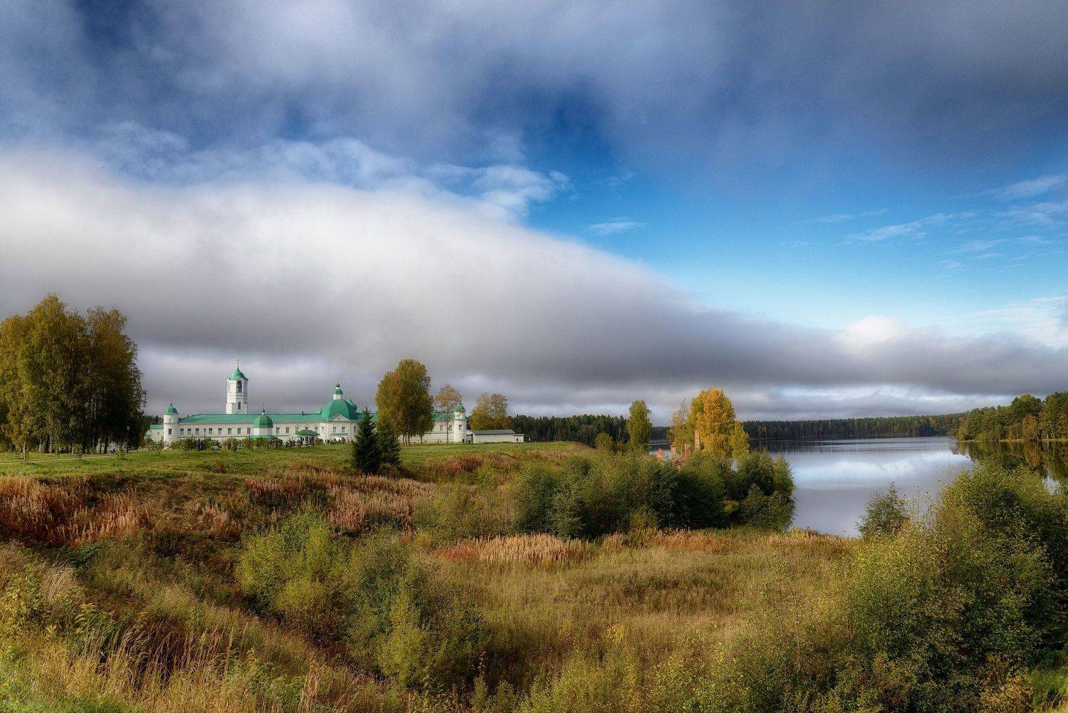 пейзаж,осень,озеро,природа,монастырь, Наталия К
