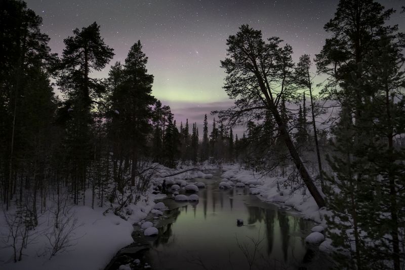 кольский, пейзаж, природа, ночь, night, когда не спится, winter, snow, кольский полуостров, мурманская область, нд,  by night, зима на кольском, север, зима на кольском нд, русский север Зимняя ночь фото превью