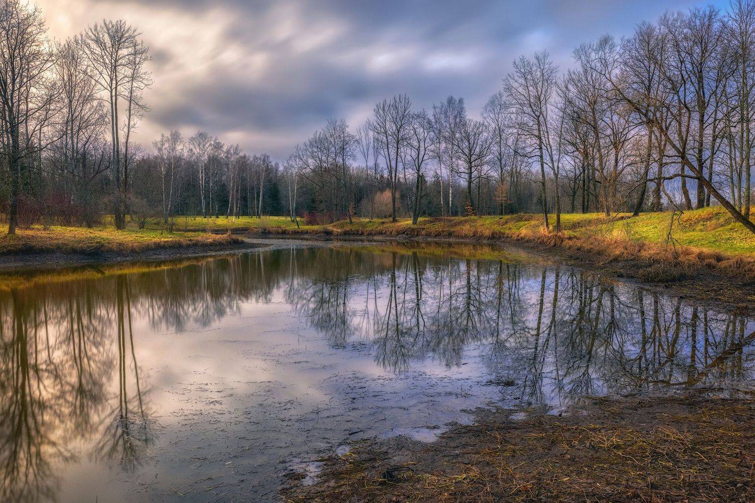 пушкин царское село пруд осень вечер ноябрь хмуро, Скороходов Константин
