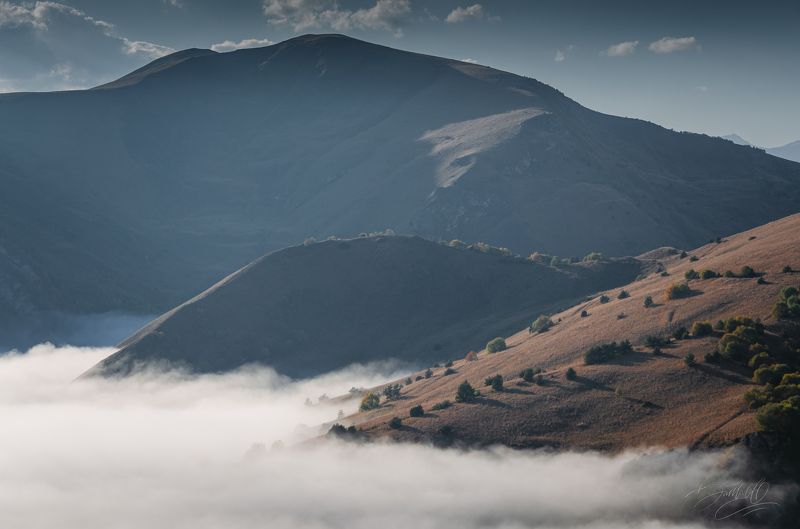 ландшафт, горы, облака, лес, холмы, пейзаж, день Краски Осени. фото превью