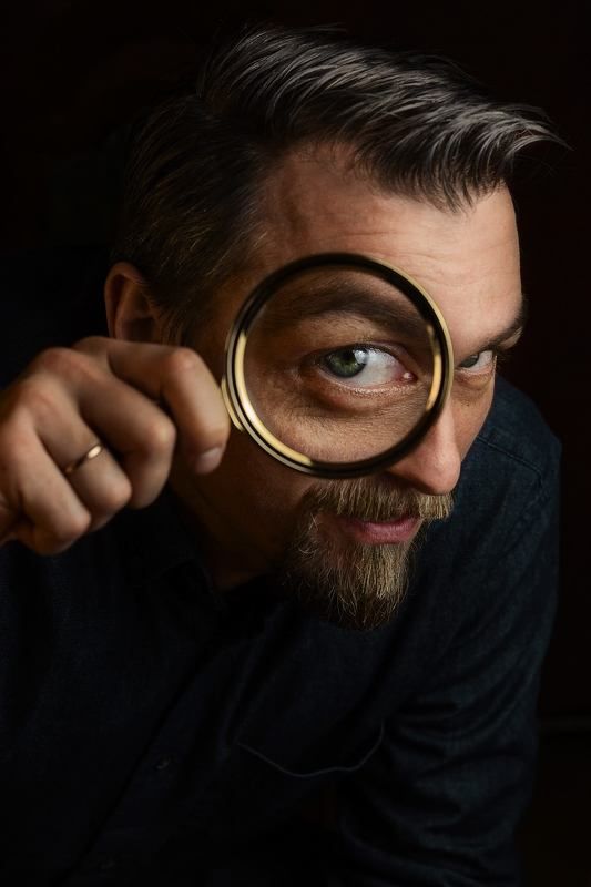 looking, look, magnifying glass, glass, magnifying, man, photo looking through a magnifying glass фото превью