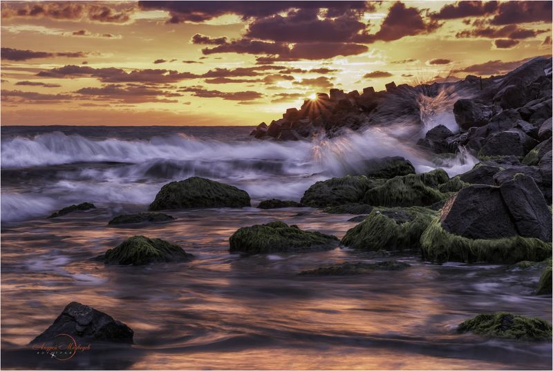 пейзаж, рассвет, море, Черноморский рассвет. Болгария, Поморие фото превью