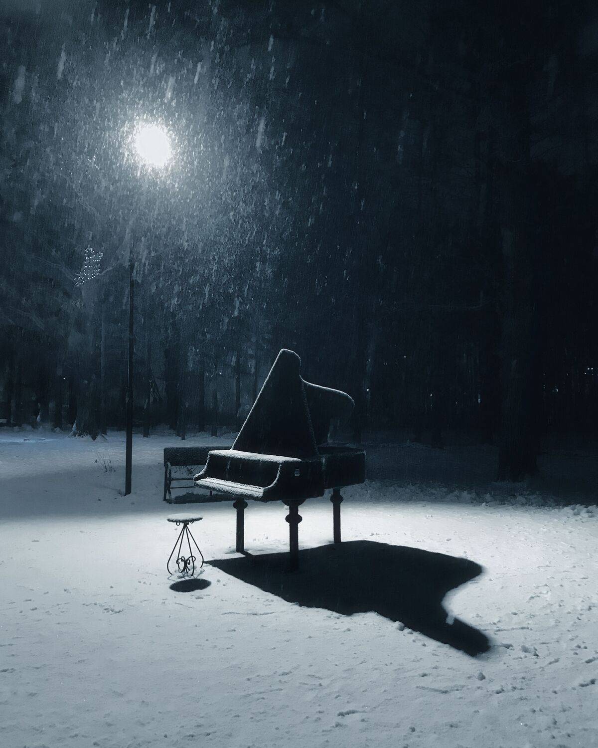 зима, снегопад, город, музыка, фортепиано, Подольск, Мартыненко Дмитрий