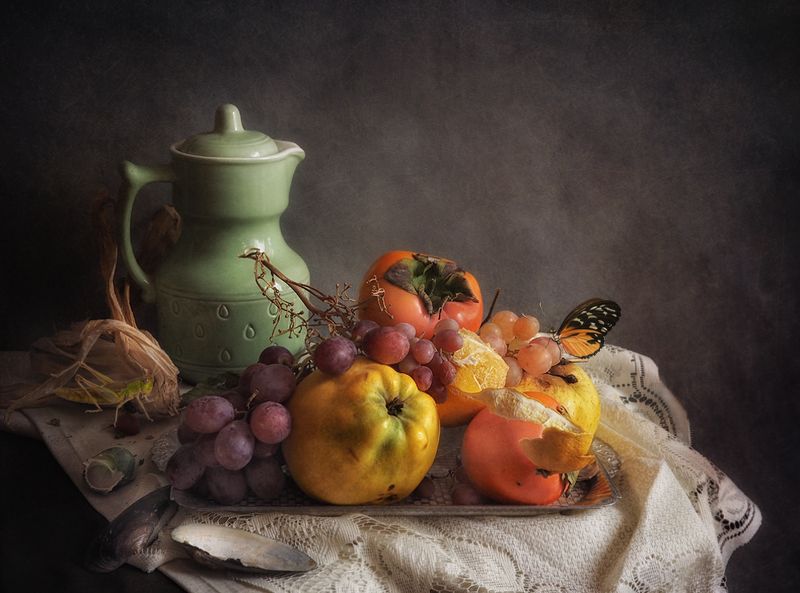 айва, фрукты, кувшин Кувшин и фрукты фото превью