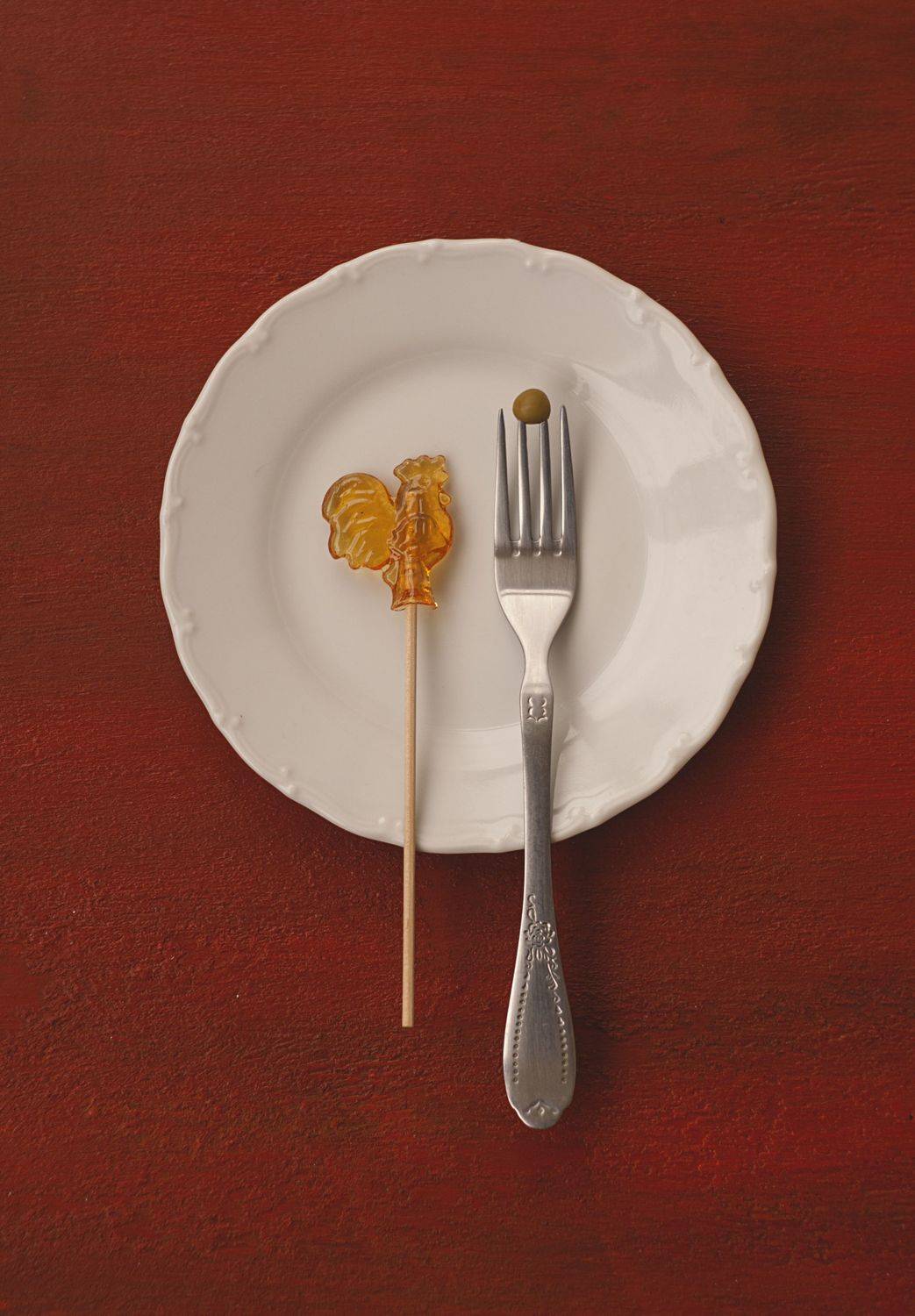 натюрморт, минимализм, новый год, горошек, конфета, петушок, Ольга Алексейчик