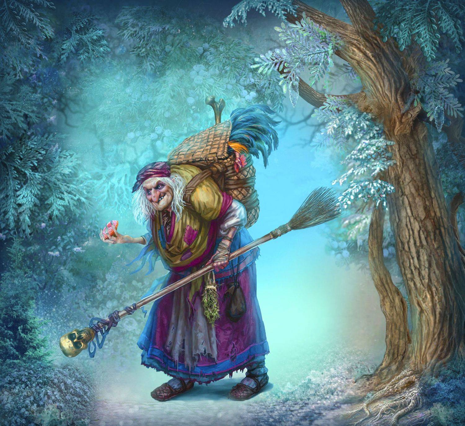 баба-яга,лес,коллаж,сказка, Марина Попова