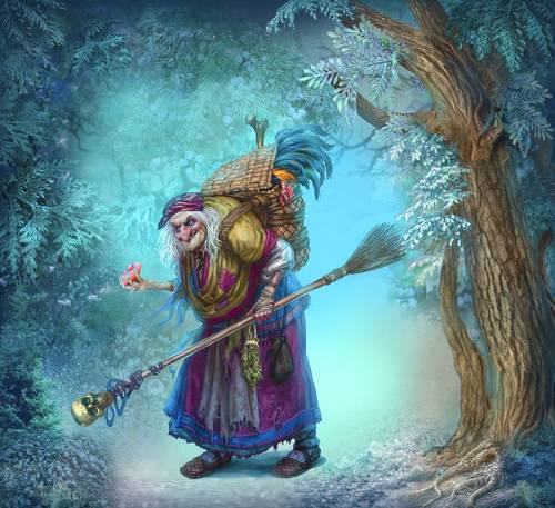 Баба Яга в голубом лесу