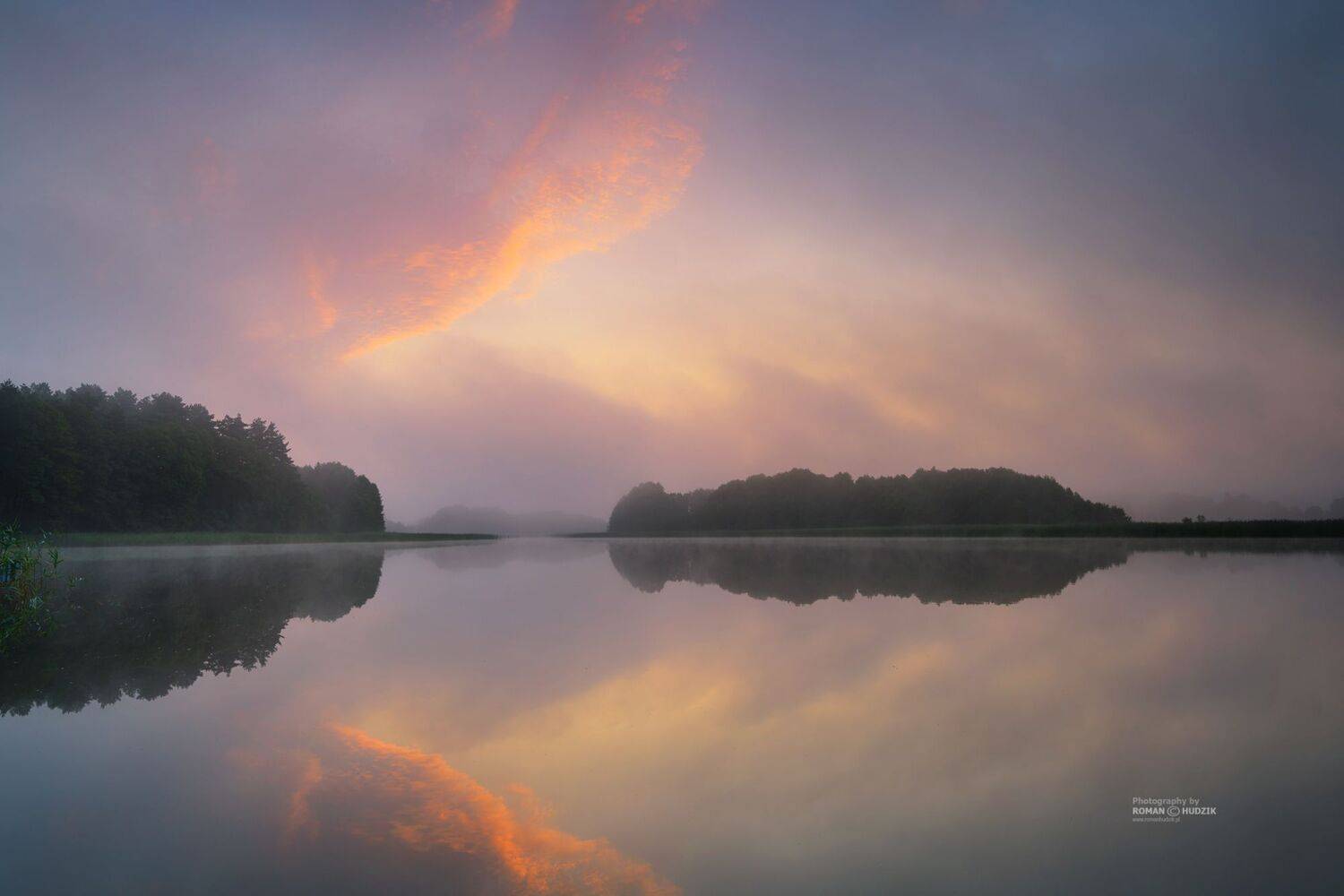   mirror, reflection, landscape, water, lake, Roman Hudzik