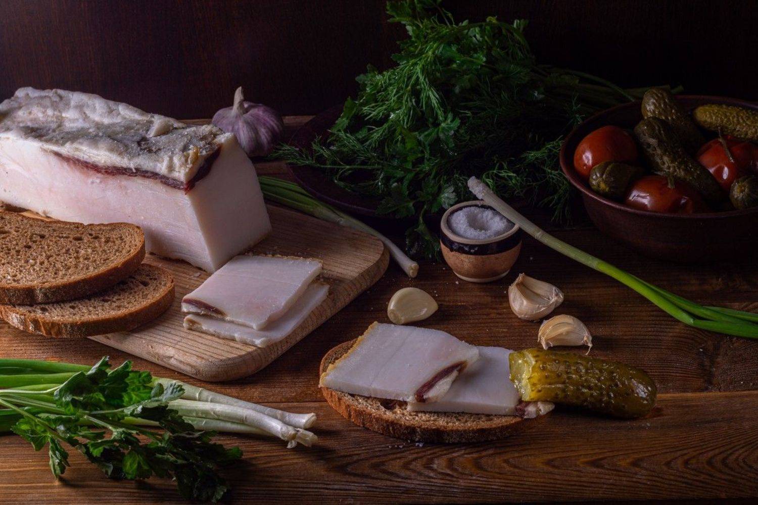 завтрак, сало, рустик, овощи, еда, хлеб, Константин Чимбай