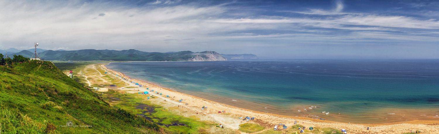 японское море, песочный пляж, песочный берег, бухта зеркальная, вид, горы, даль, дальний восток, дв, лагуна, небеса, панорама, пейзаж, побережье, приморский край, приморье, природа, путешествие, туман,, Сарапулов Игорь