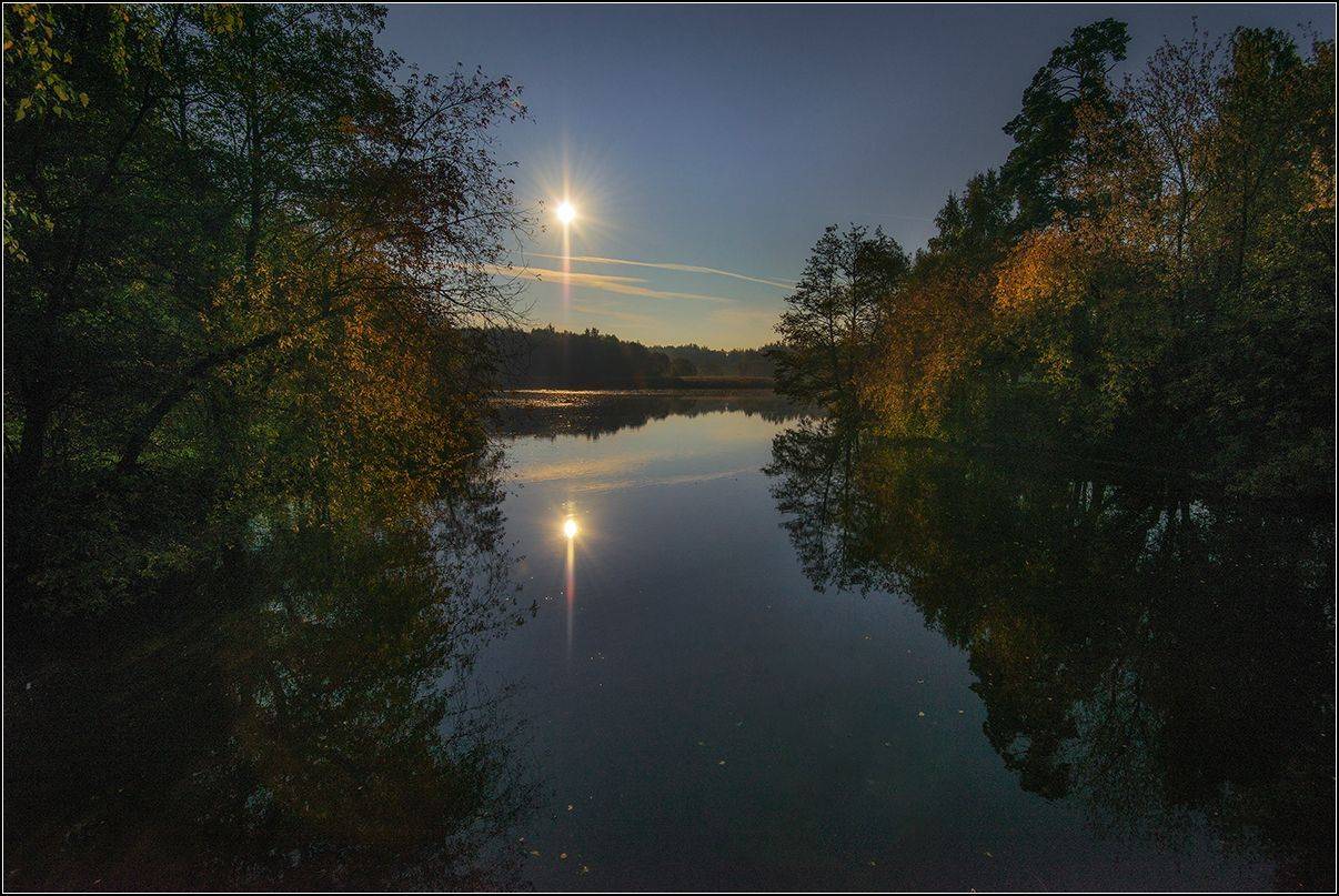 москва, осень, озеро, лес, солнце, отражение, АНАТОЛИЙ ДОВЫДЕНКО