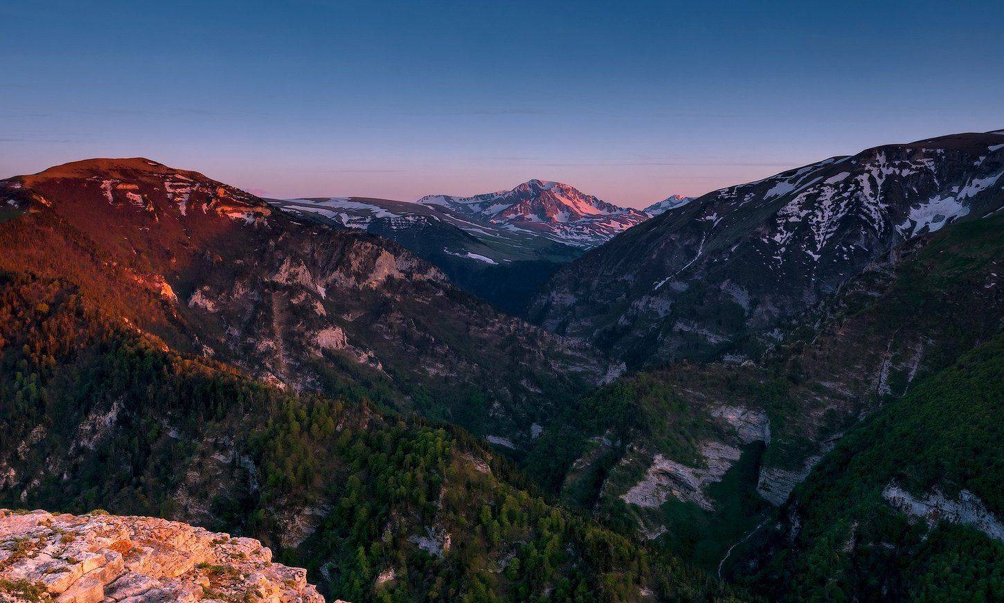 Весна, Горы, Закат, Лаго-наки, Природа, Олег