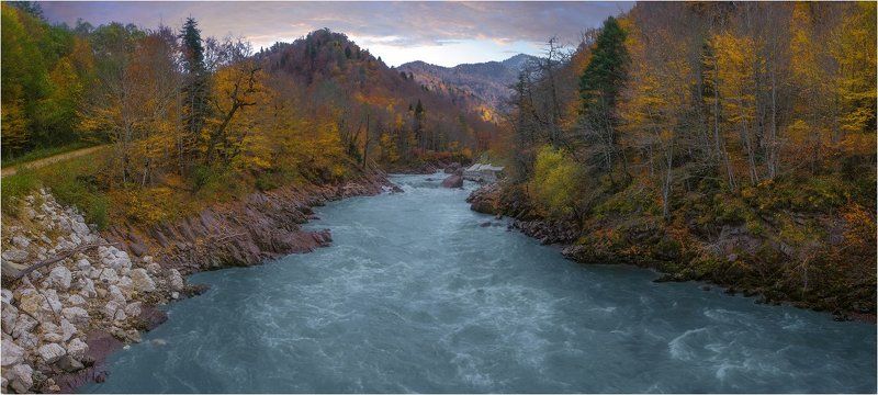 Осень, Река белая *** фото превью