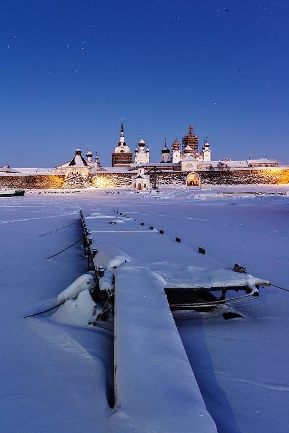 Звезды, Зима, Монастырь, Ночь, Снег, Соловки, Екатерина (PhotoJourneys.ru) Васягина